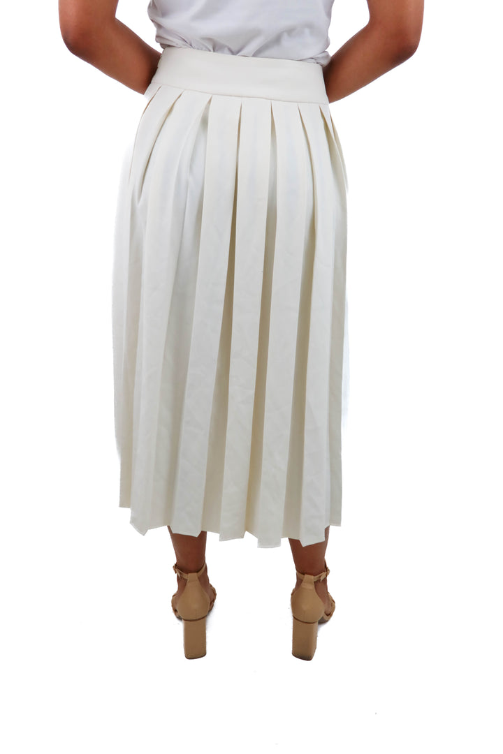 meshki ivory pleated midi skirt NWT (s; retail $115)