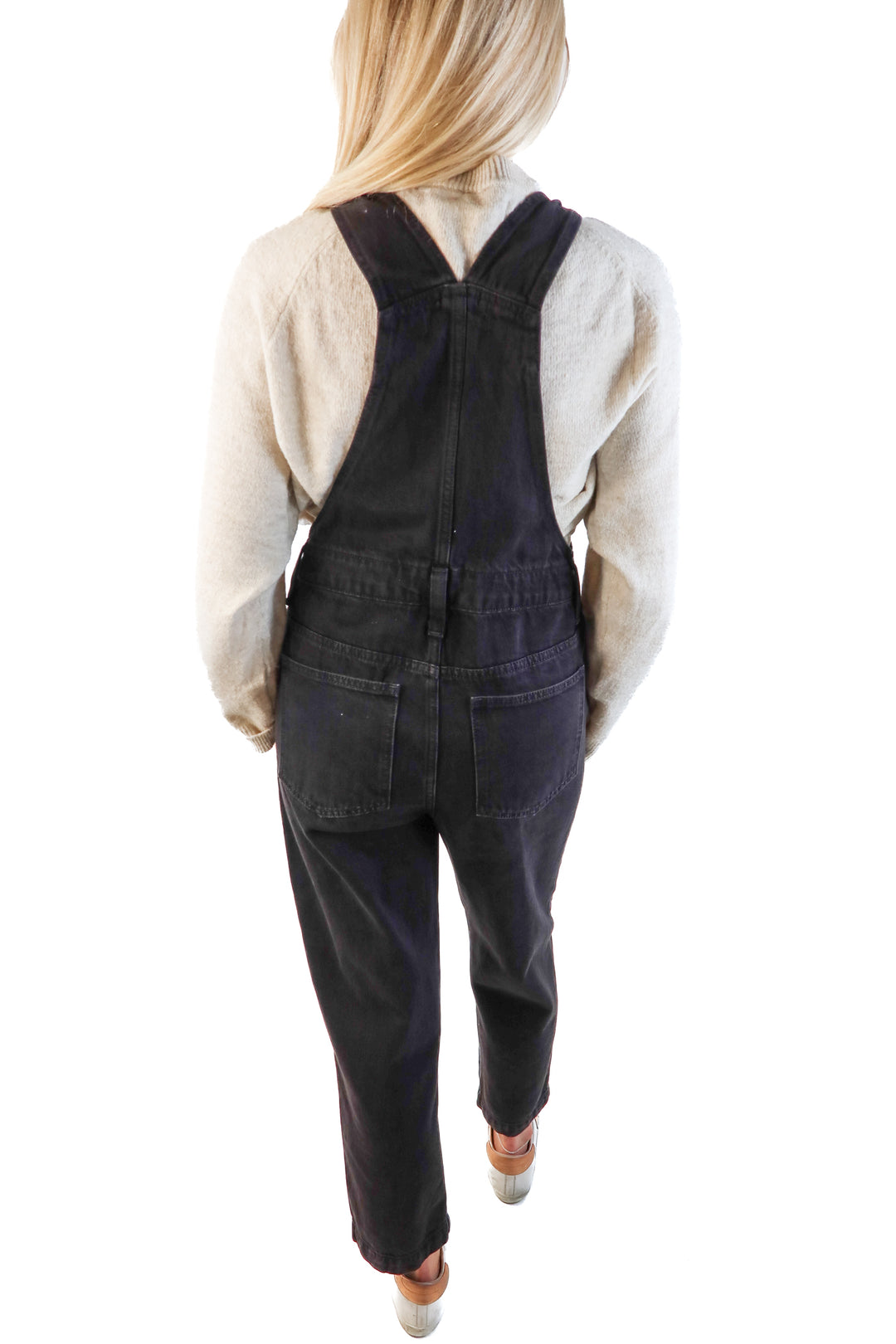 Madewell black denim overalls (xs; retail $158)