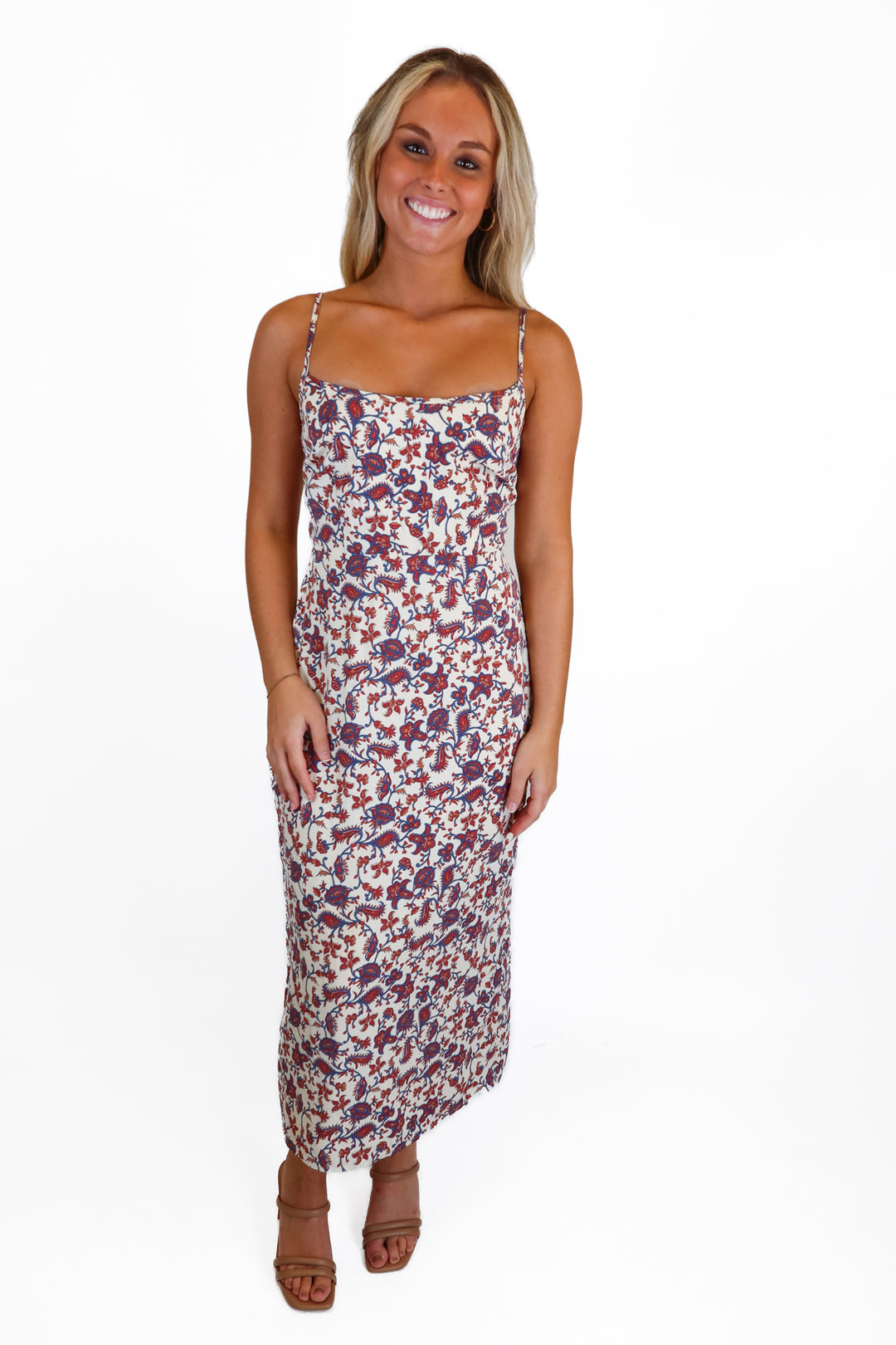 Abercrombie Blue Paisley Midi Dress (S)
