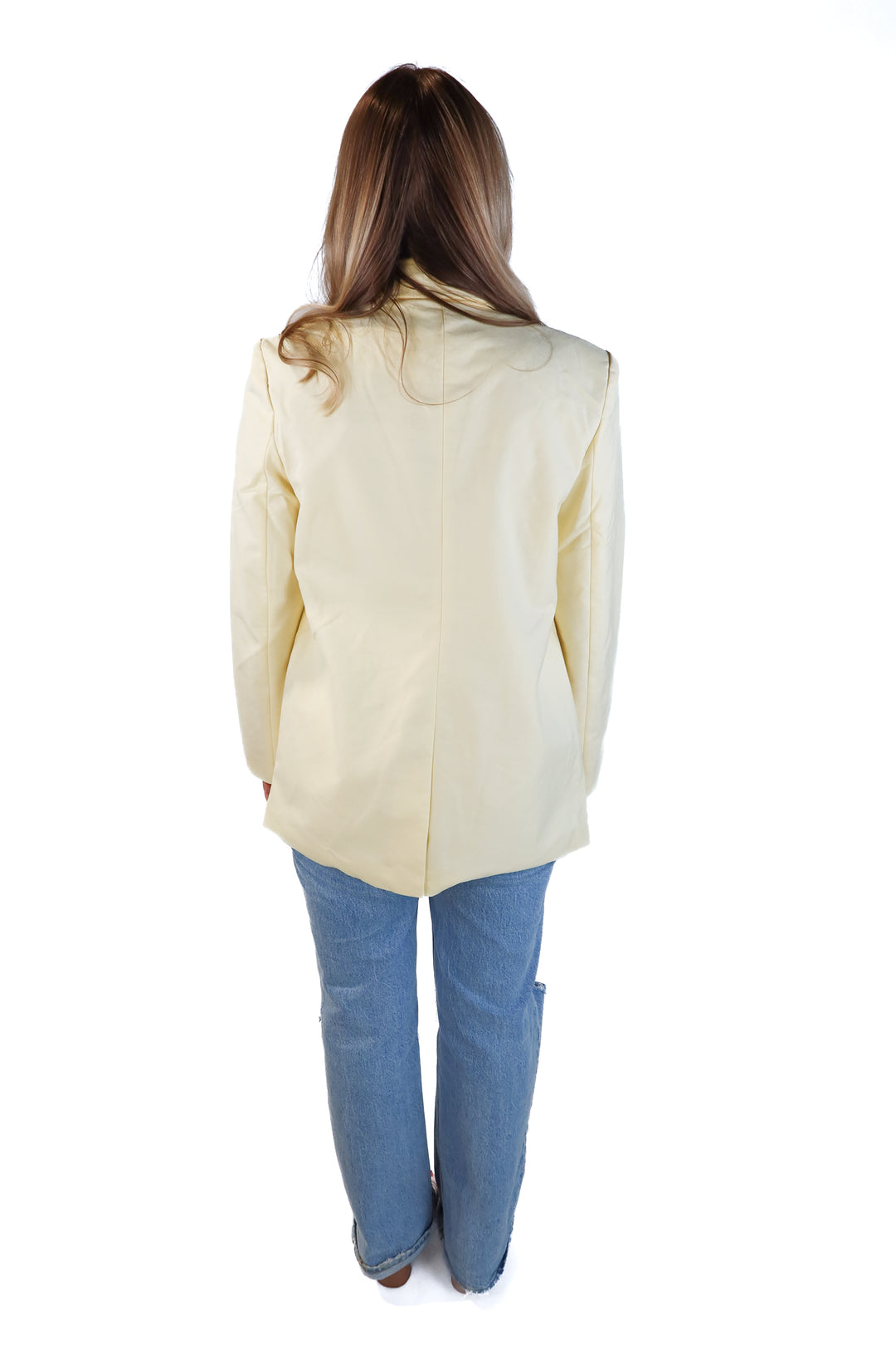 Endless rose pale yellow blazer (s; retail $130)