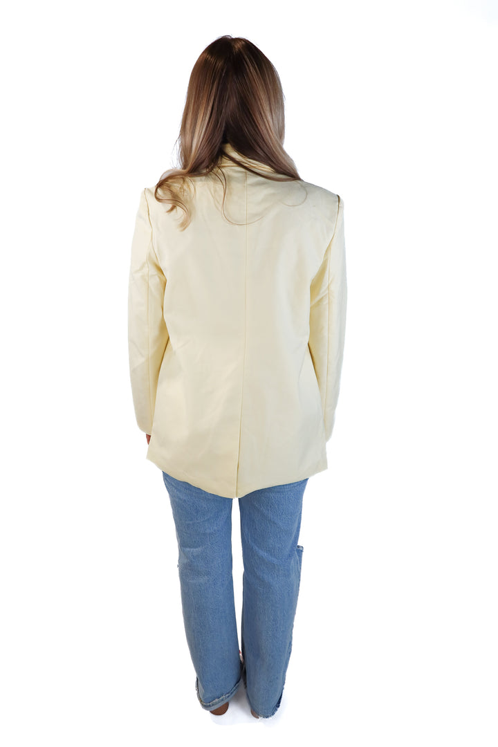 Endless rose pale yellow blazer (s; retail $130)