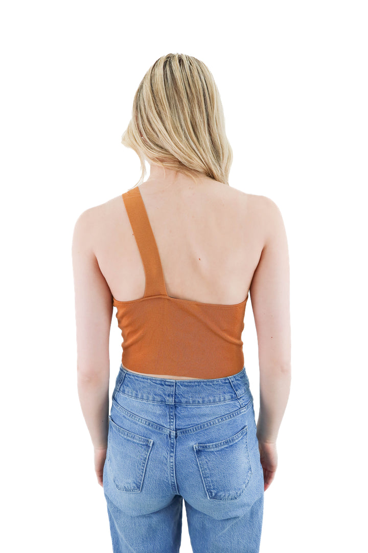 zara orange halter neck tank (s)