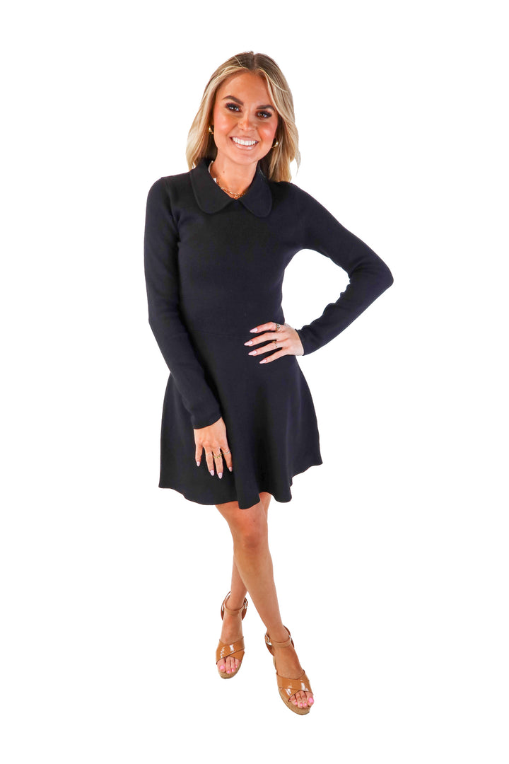petal + pup black skater collared dress NWT (s; retail $99)