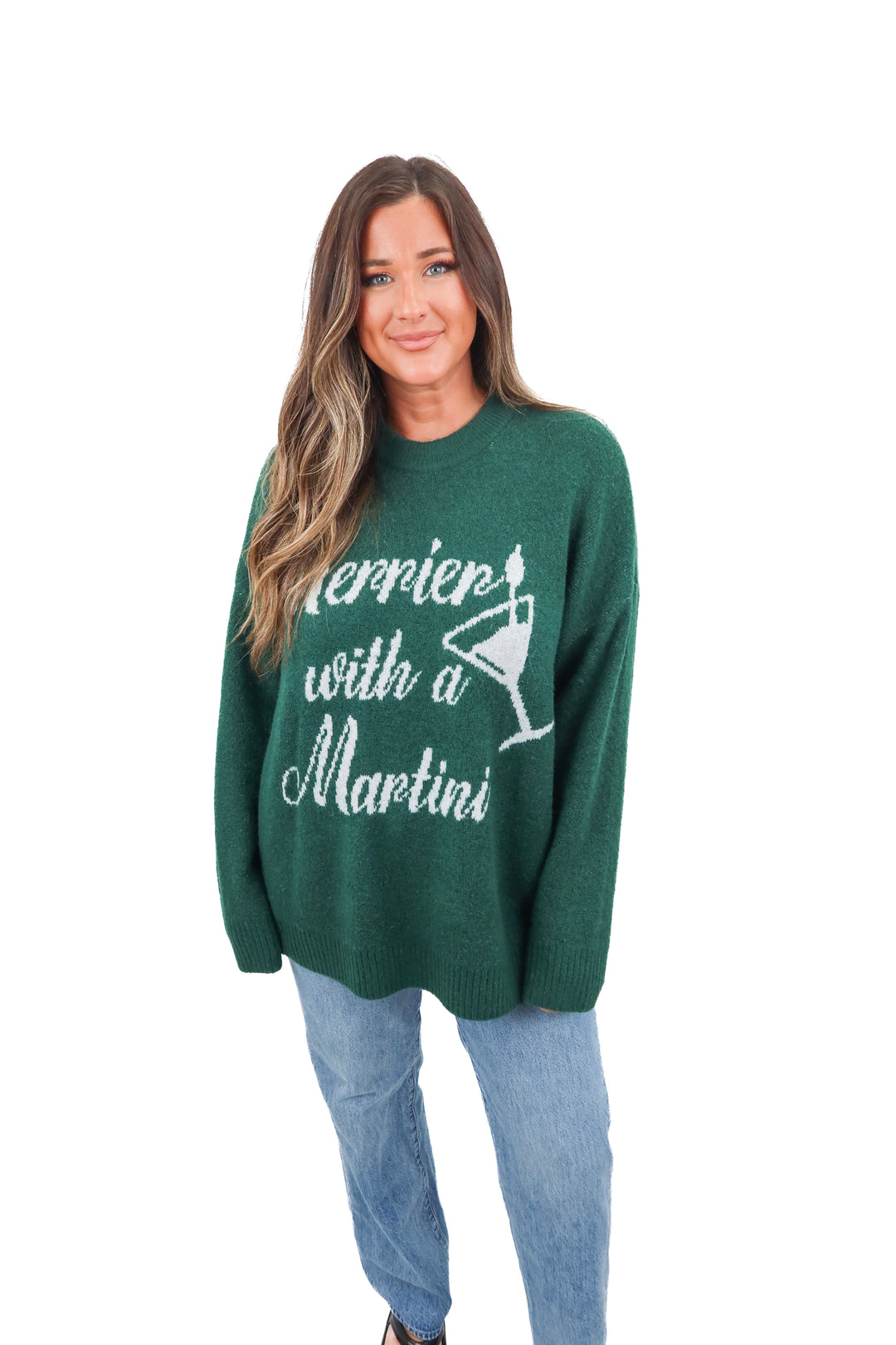 show me your mumu "merry with a martini" sweater (m)
