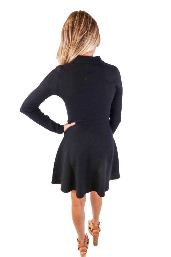 petal + pup black skater collared dress NWT (s; retail $99)