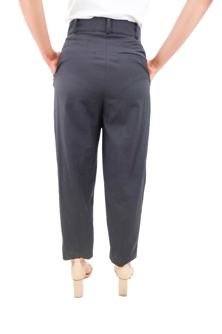 h&m linen blend black pants (4)