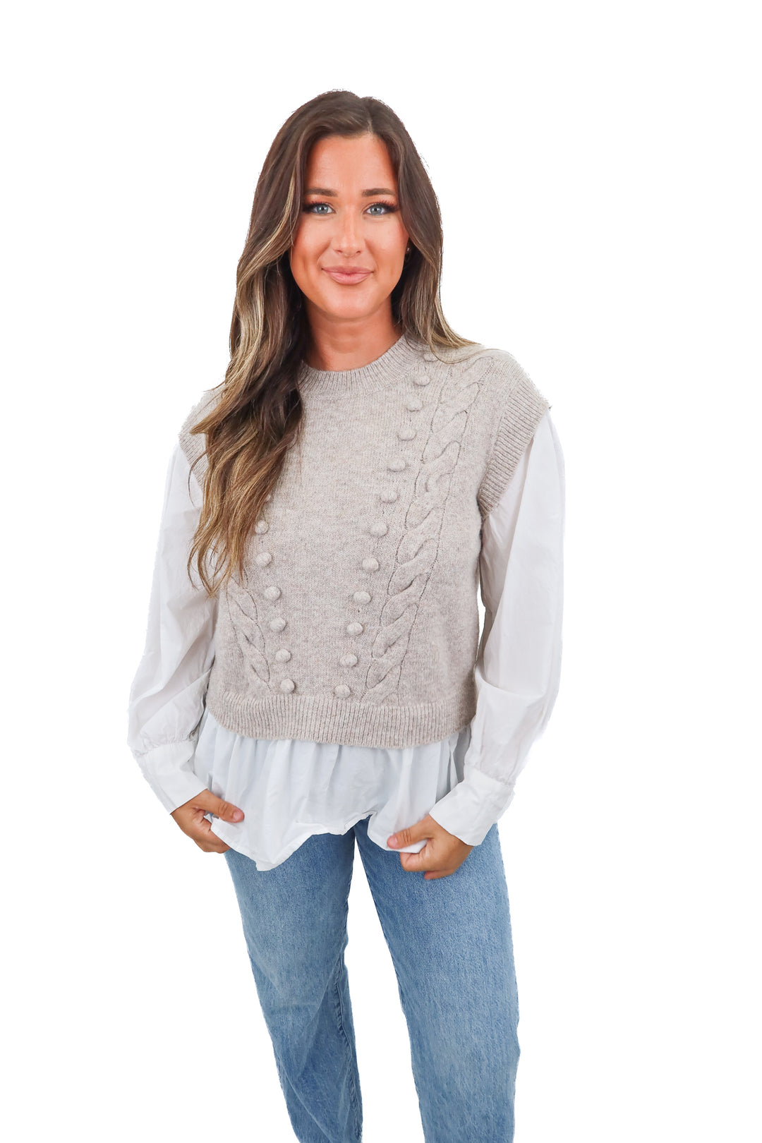 fate sweater/button up top (m)