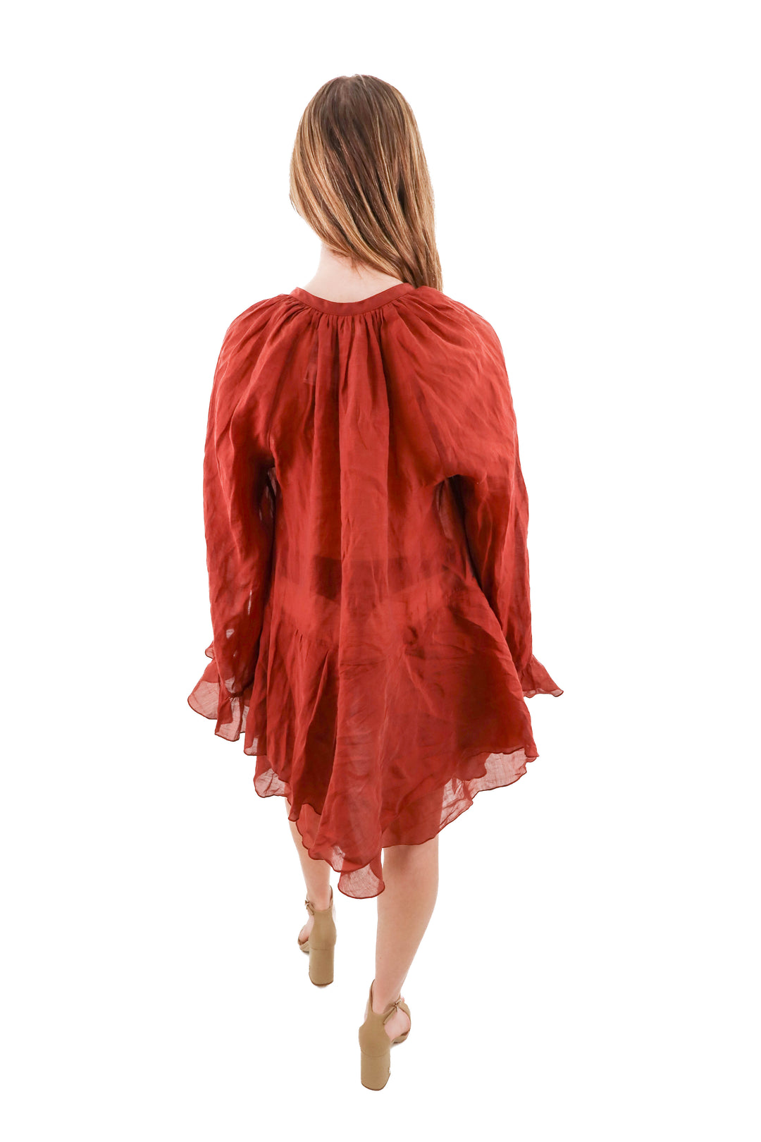 h&m edition burgundy long sleeve top (s)