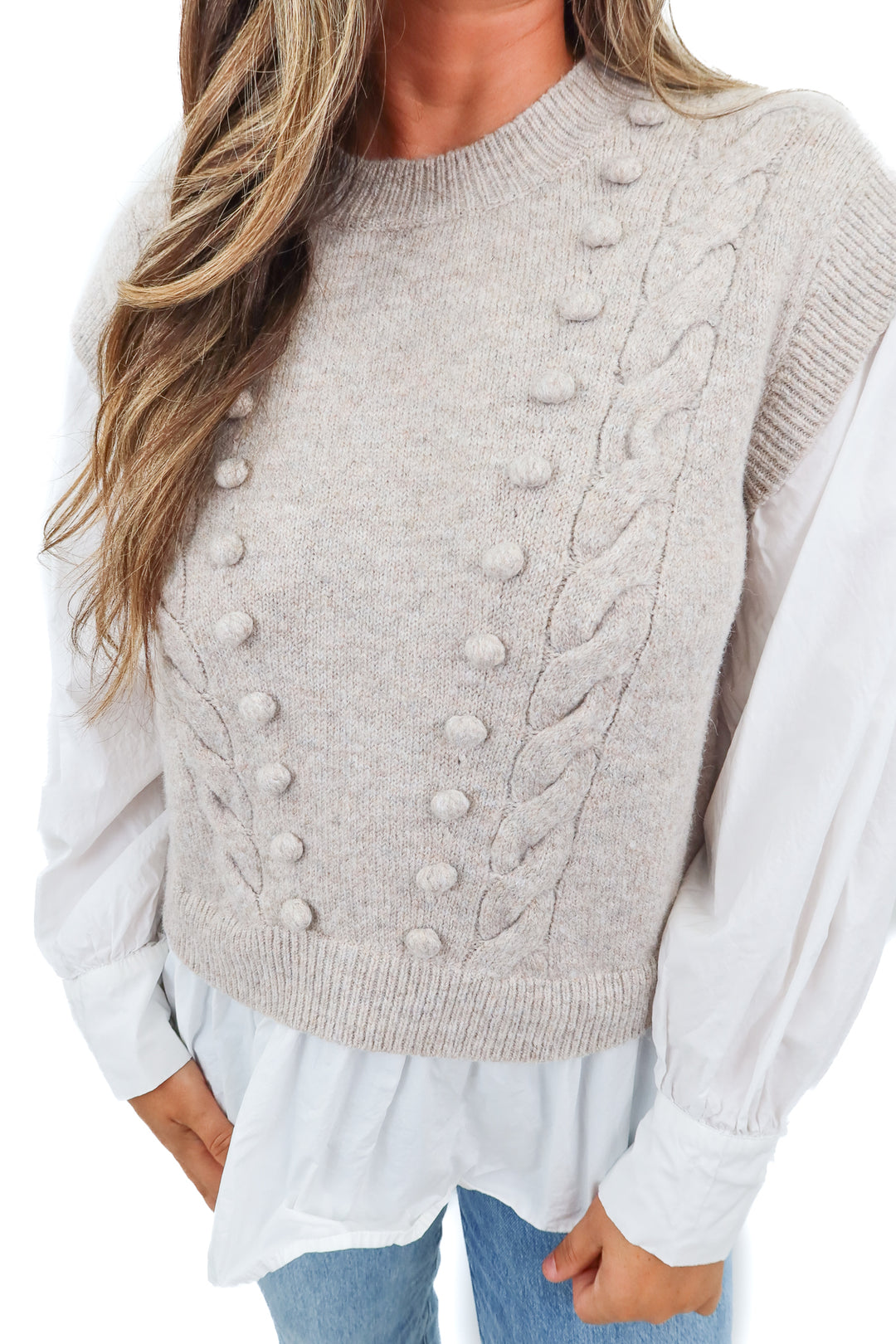 fate sweater/button up top (m)