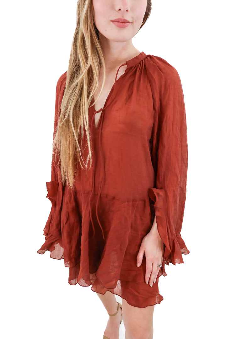 h&m edition burgundy long sleeve top (s)
