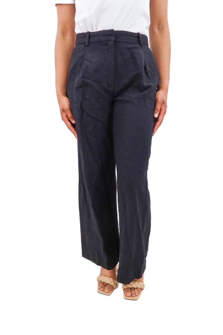 h&m black straight leg trousers (4)