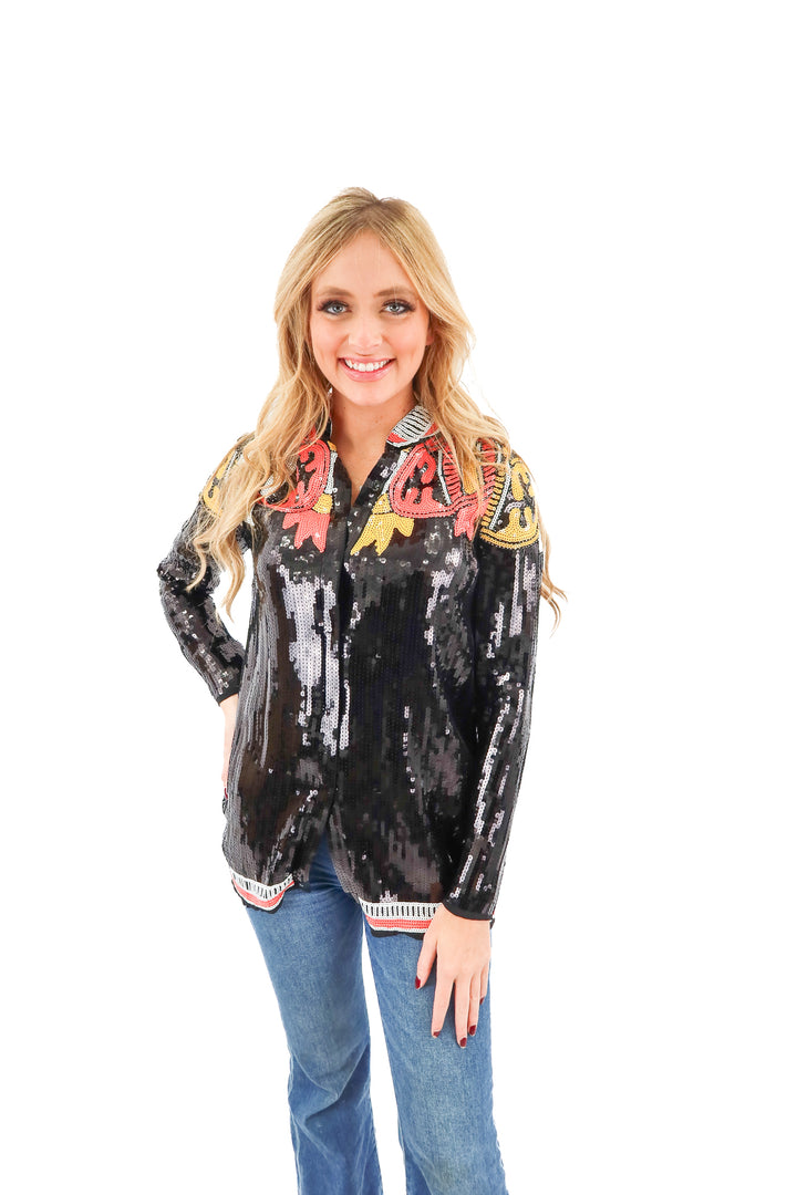 nasty gal black star sequin jacket NWT (2)
