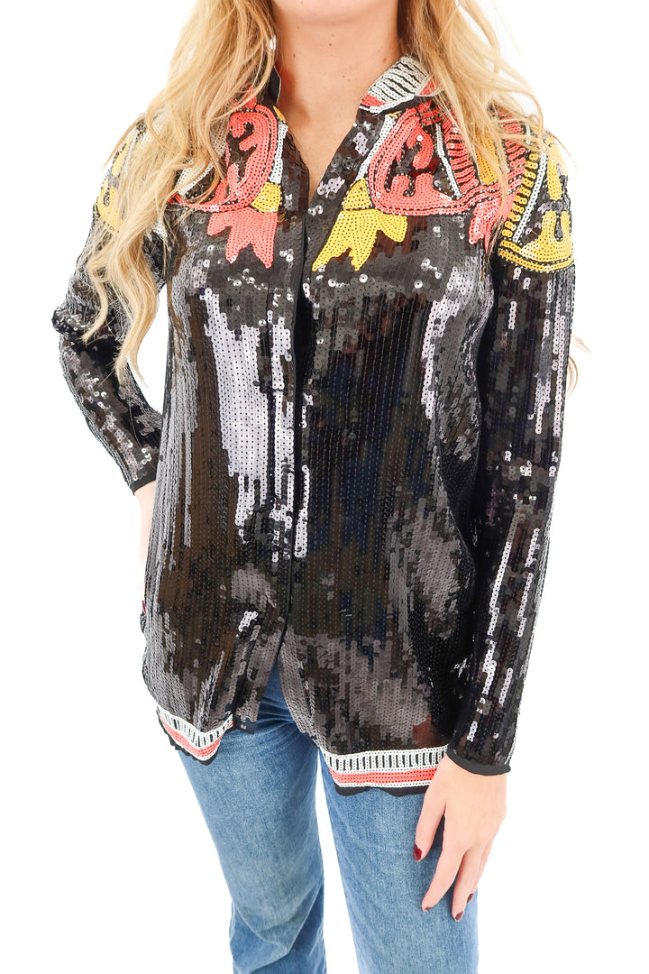 nasty gal black star sequin jacket NWT (2)