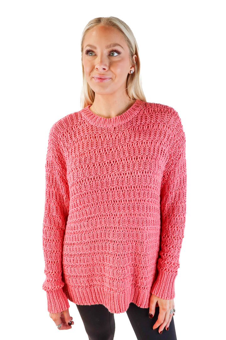 Anine bing pink crochet sweater (xs; retail $275)