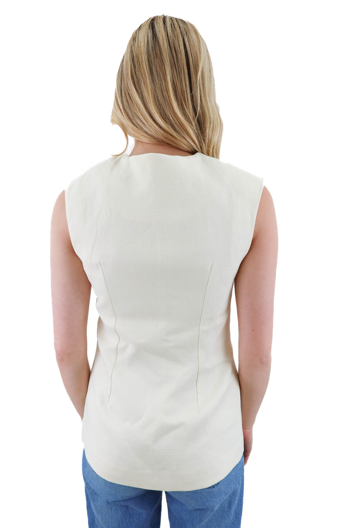endless rose ivory vest with gold buttons (xs)