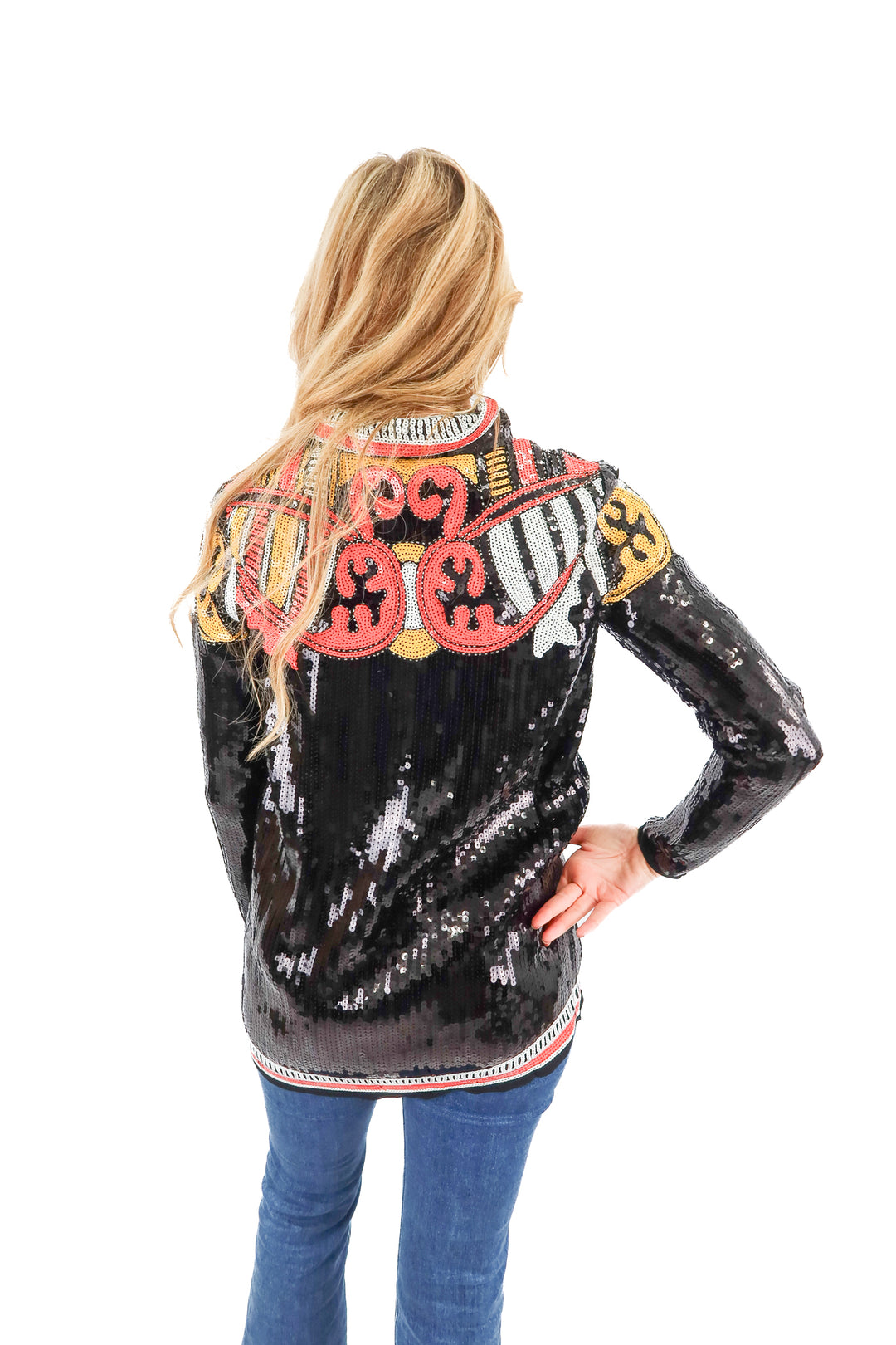 nasty gal black star sequin jacket NWT (2)