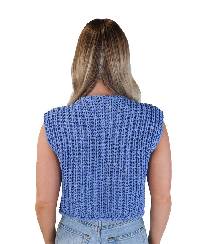 Zara blue thick knit cardigan (s; retail $49.99)