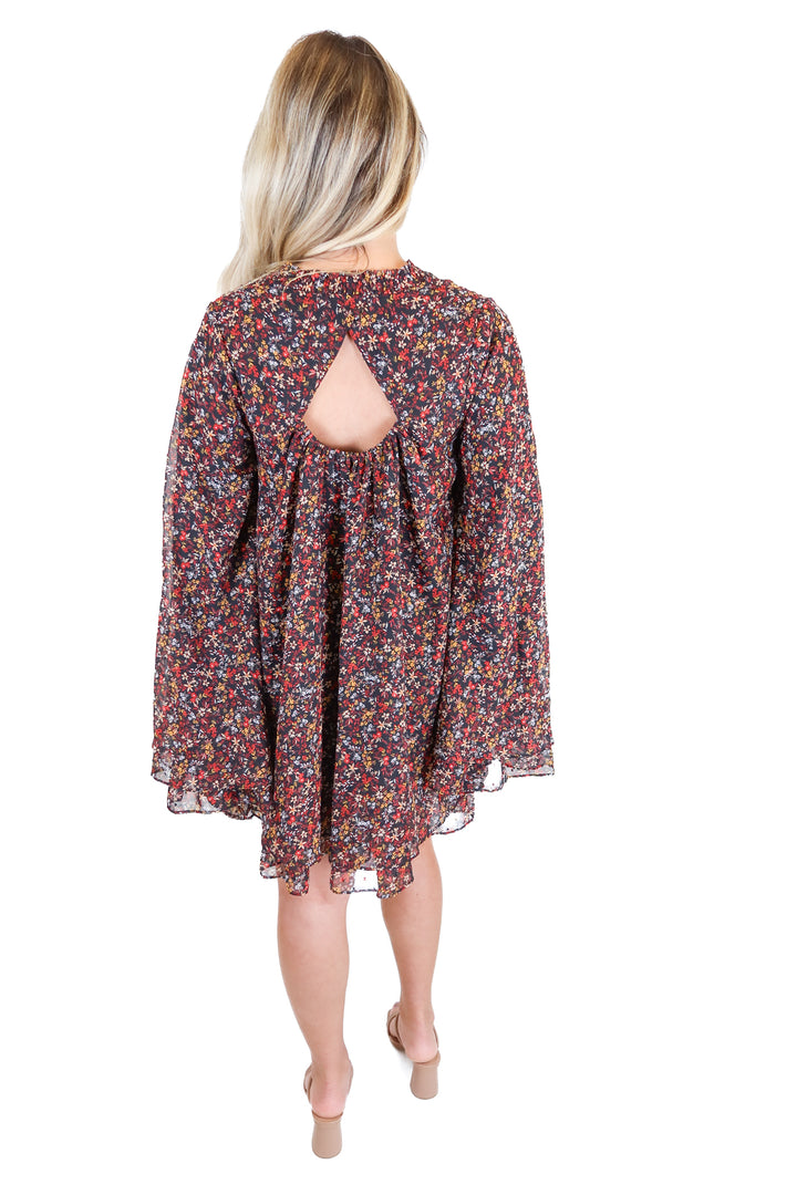 buddy love black floral dress (s)
