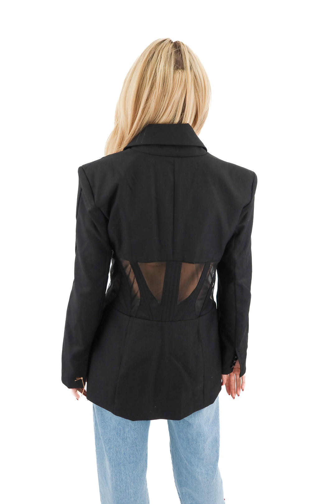 sierra darien black mesh corset blazer NWT (s*; retail $94)