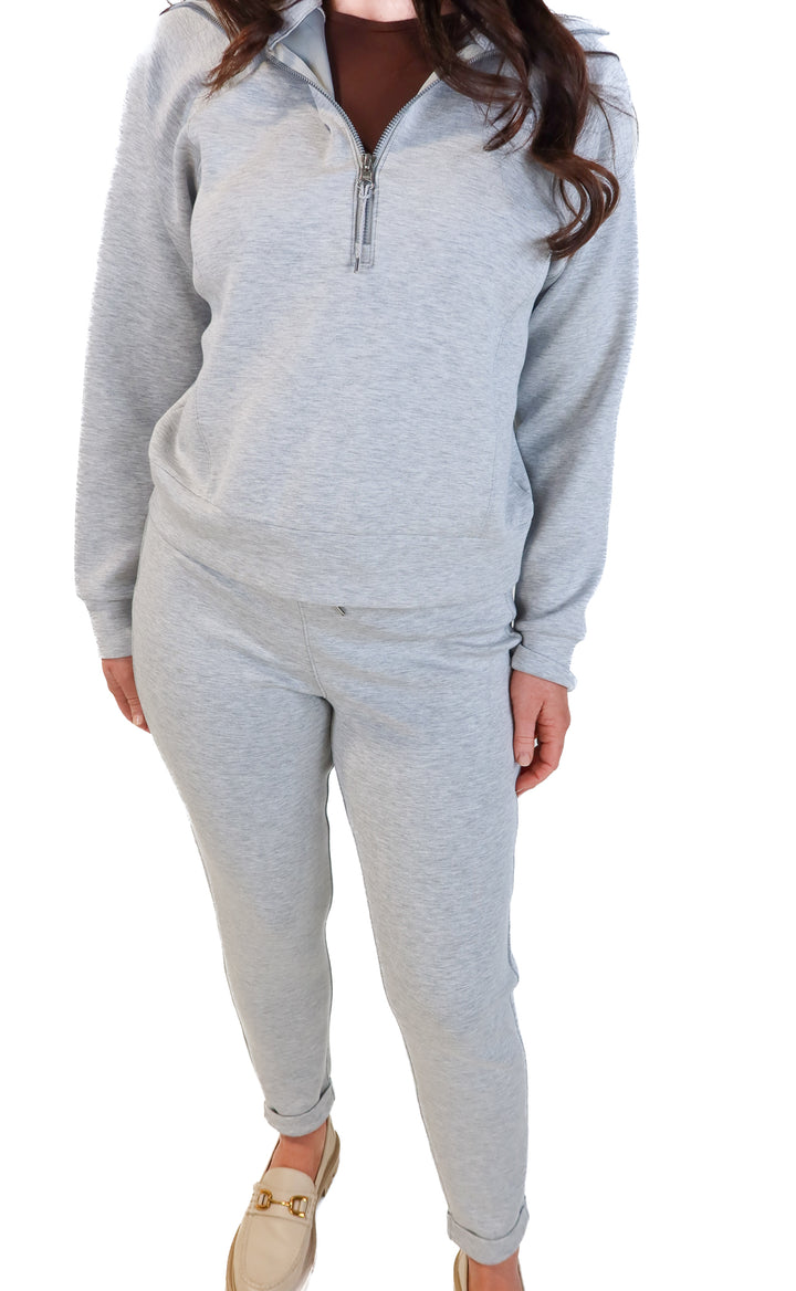 Spanx light grey heathered loungewear set (s; $258 retail)