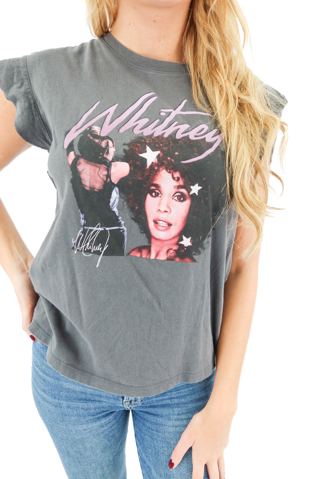 abercrombie & fitch grey whitney graphic tee (S)