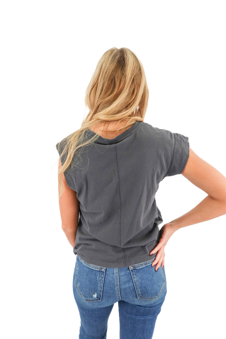 abercrombie & fitch grey whitney graphic tee (S)