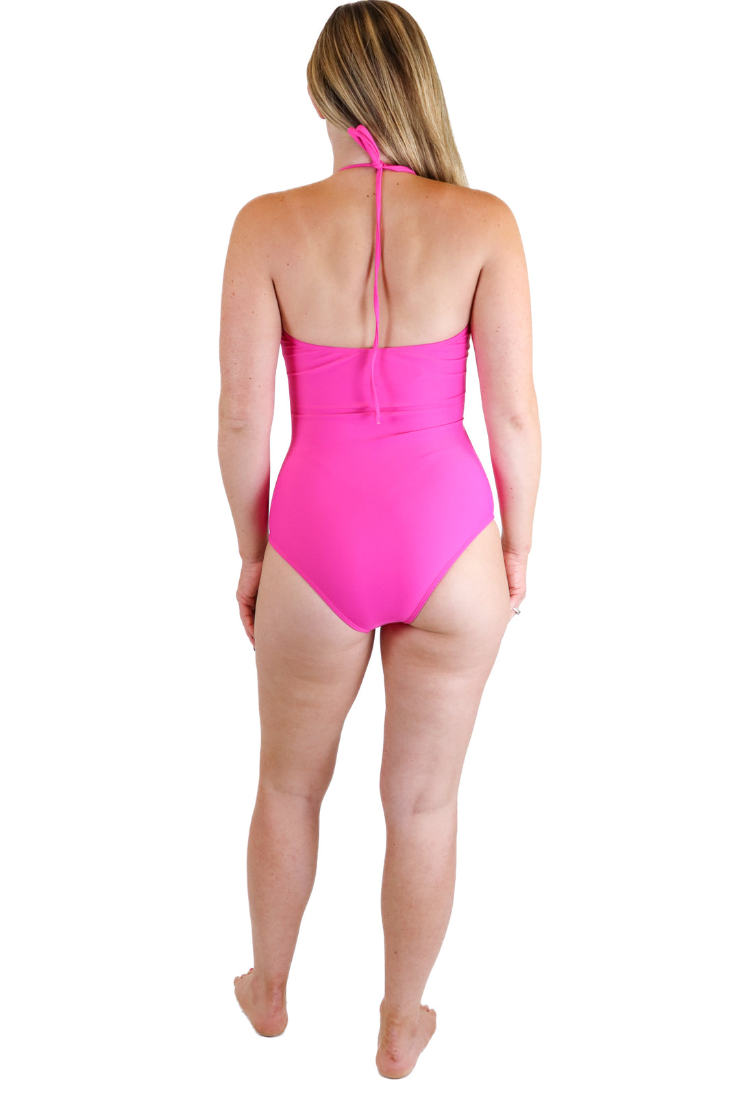 Pink Lily Hot Pink One Piece Cutout Swimsuit (S)
