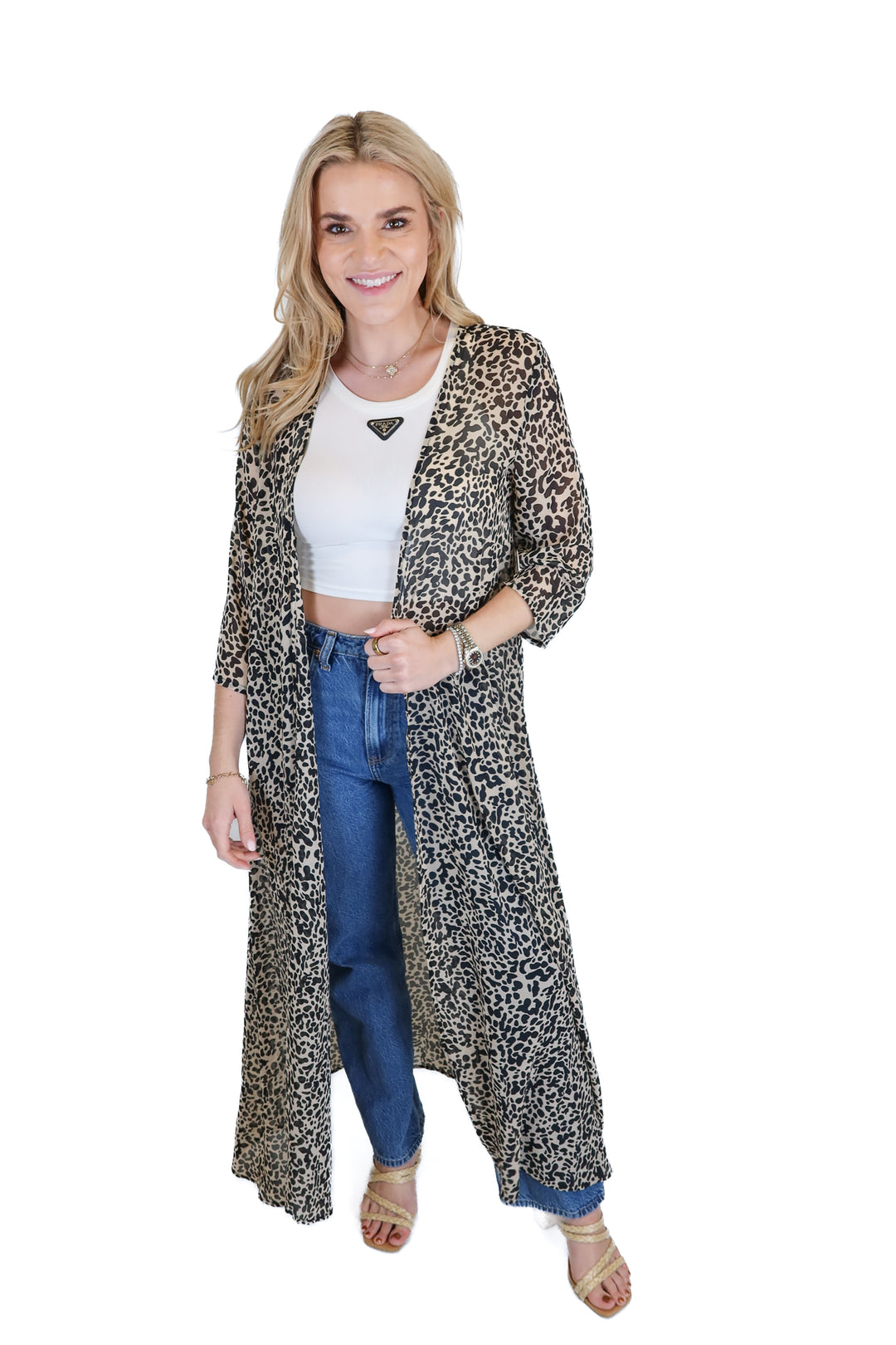 Caitlin Covington x Pink Lily Animal Print Duster (S)