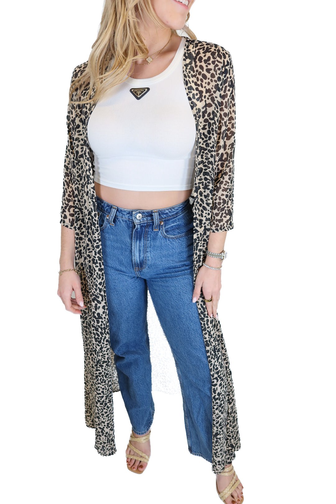 Caitlin Covington x Pink Lily Animal Print Duster (S)