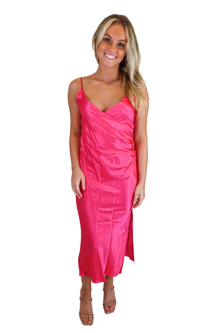 zara pink satin maxi dress (xs) NWT