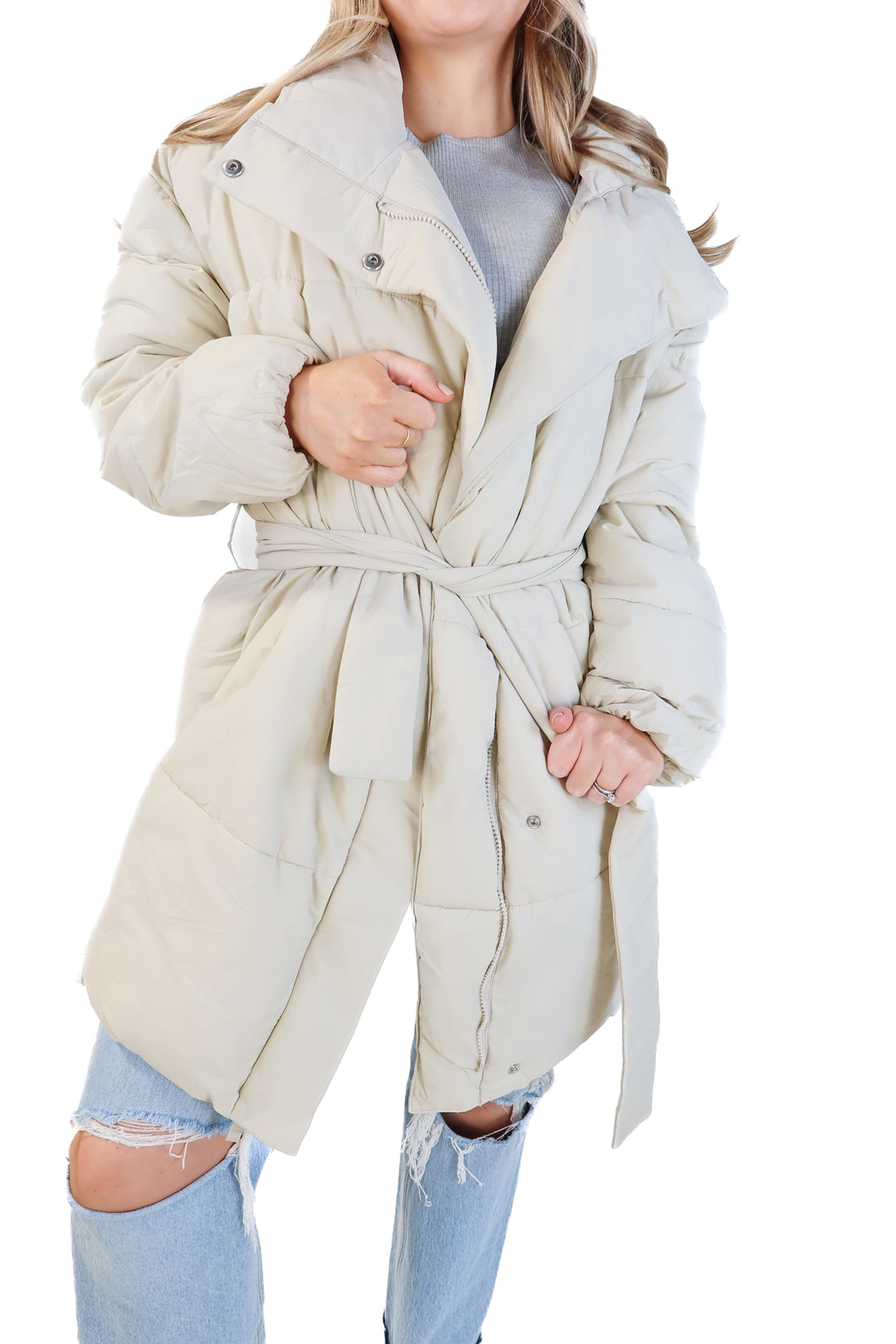 SOLD: Gap tan long puffer jacket (s)