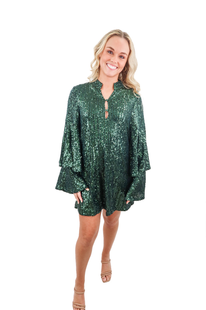 buddy love green sequin swing dress NWT (xs; retail $225)
