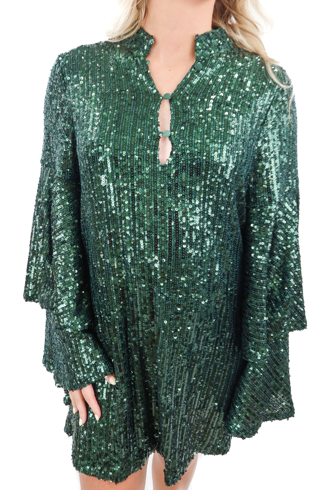 buddy love green sequin swing dress NWT (xs; retail $225)