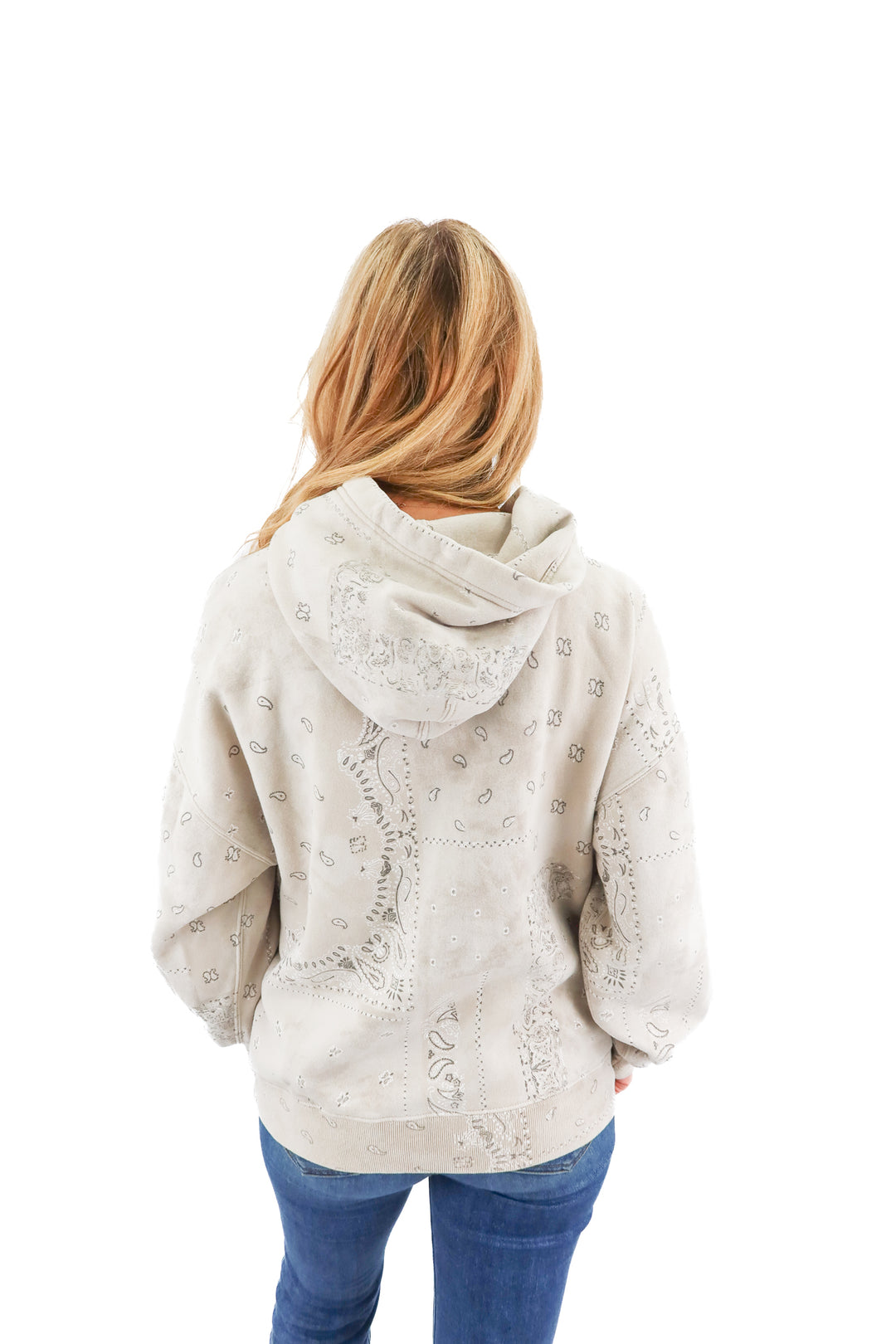 abercrombie & fitch grey bandana hoodie (s; retail $80)