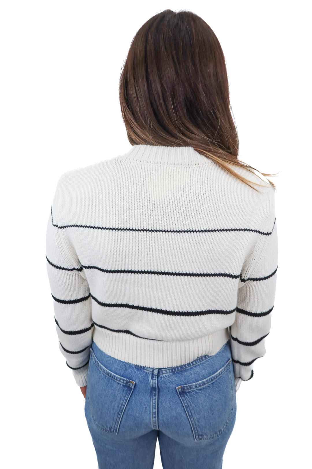 z supply white/navy striped sweater (M; retail $89)