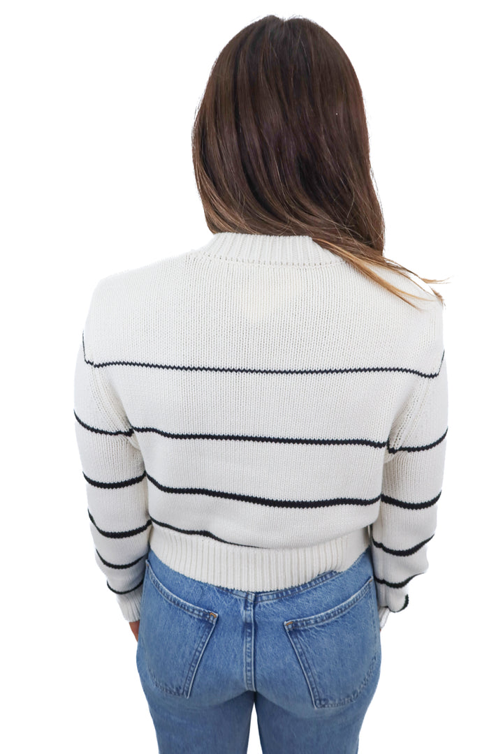 z supply white/navy striped sweater (M; retail $89)