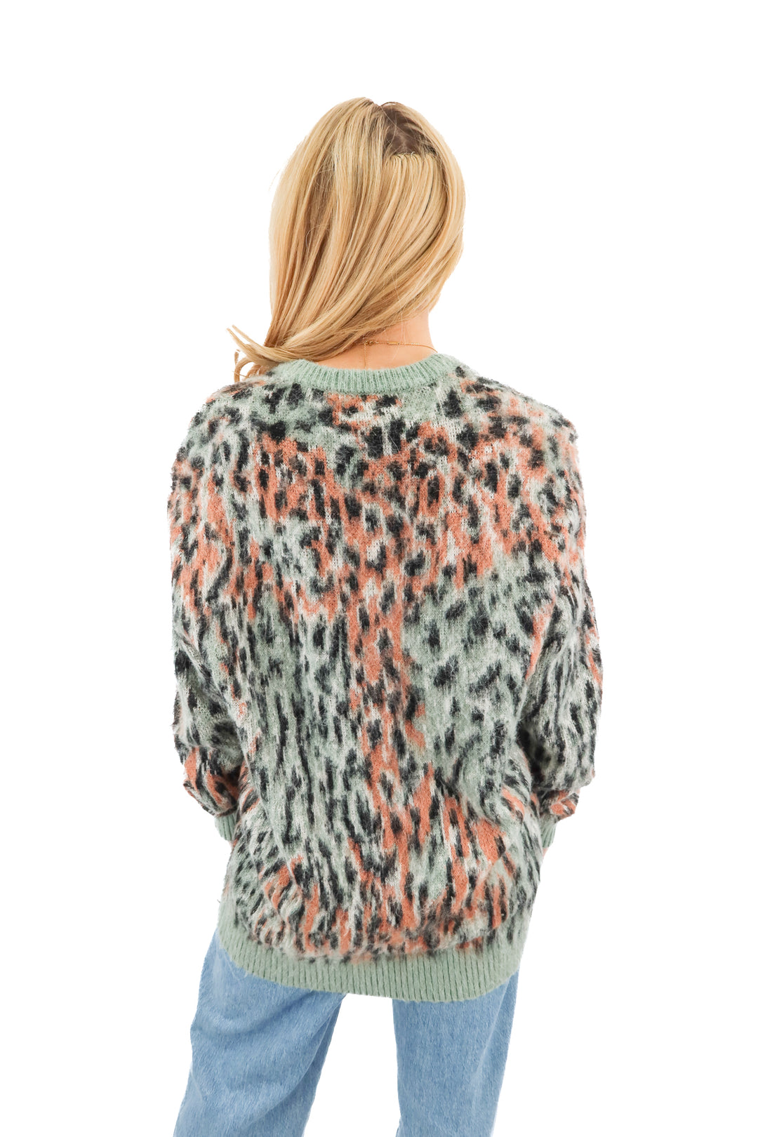 mnml colorful fuzzy cardigan (m; retail $88)
