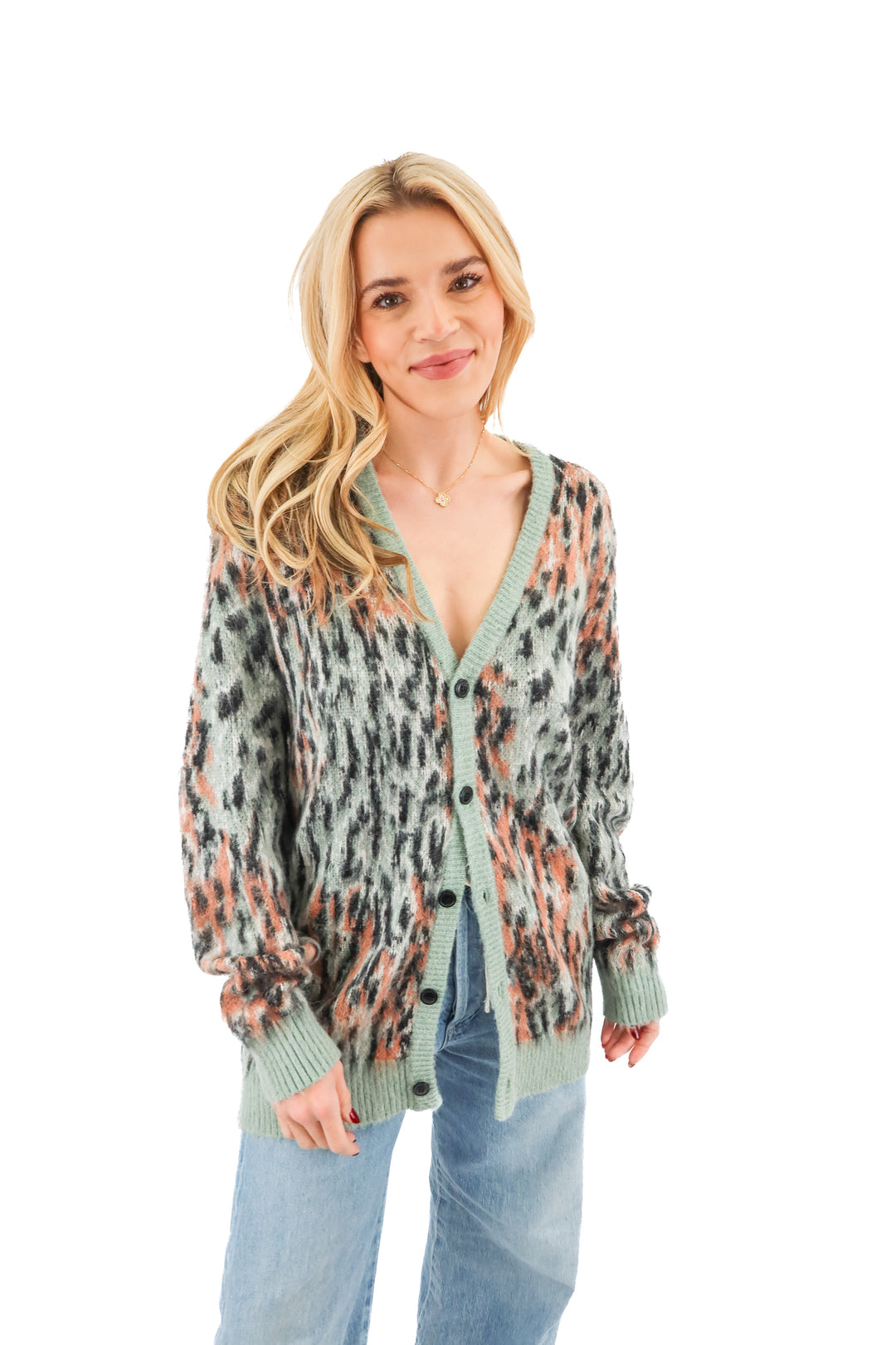mnml colorful fuzzy cardigan (m; retail $88)