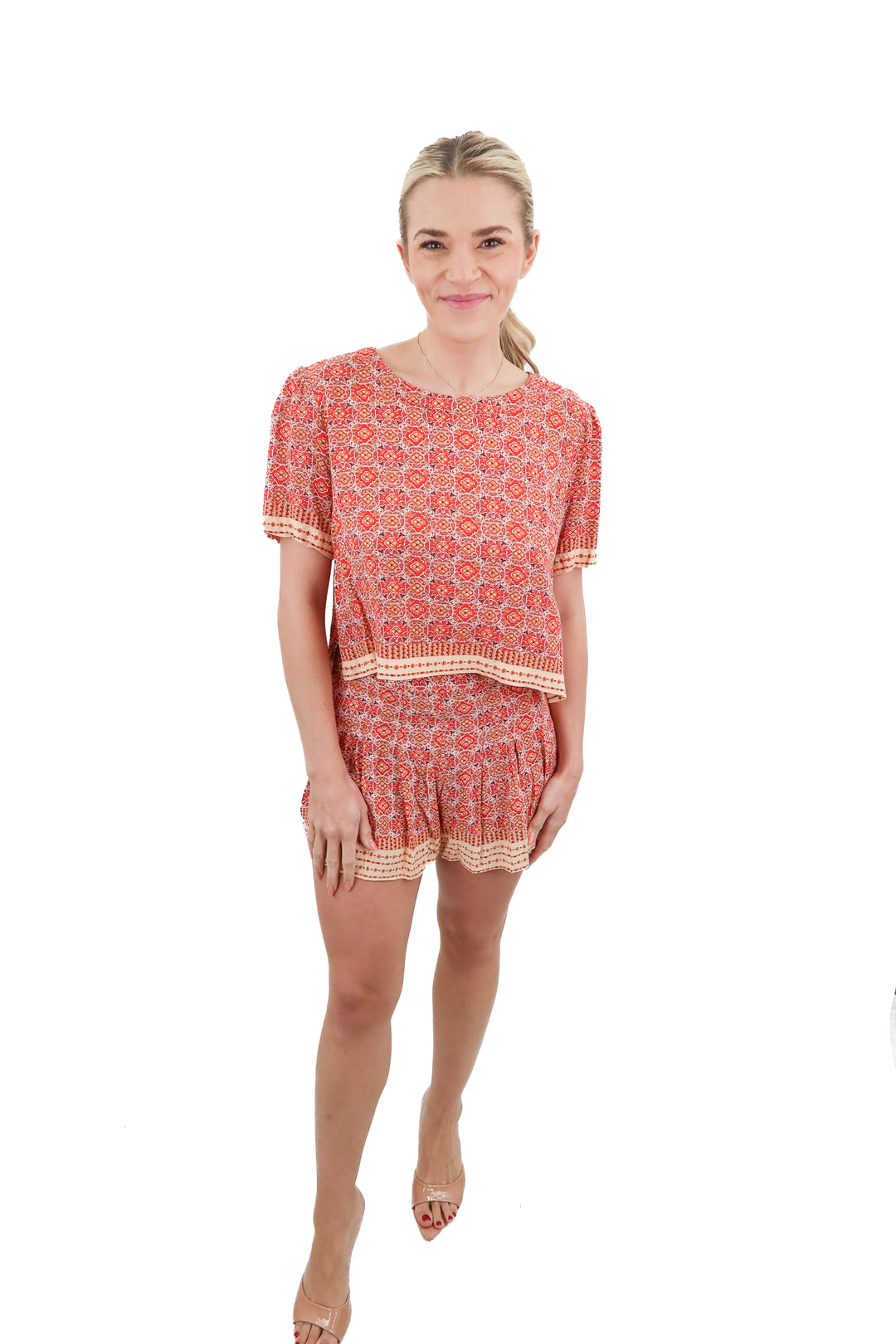 forever21 red floral set (m)