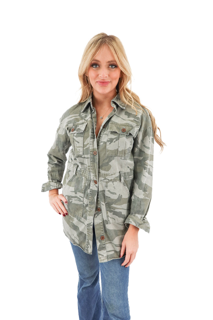 lovers and friends camo jacket (xs; retail $198)