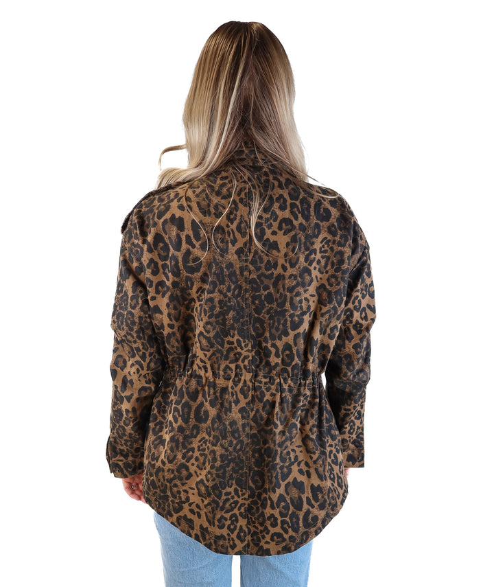 Oddy cheetah anorak jacket (s/m)