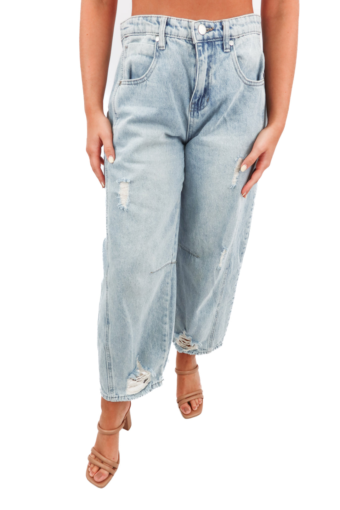 ptcl lightwash distressed barrel jeans (25)