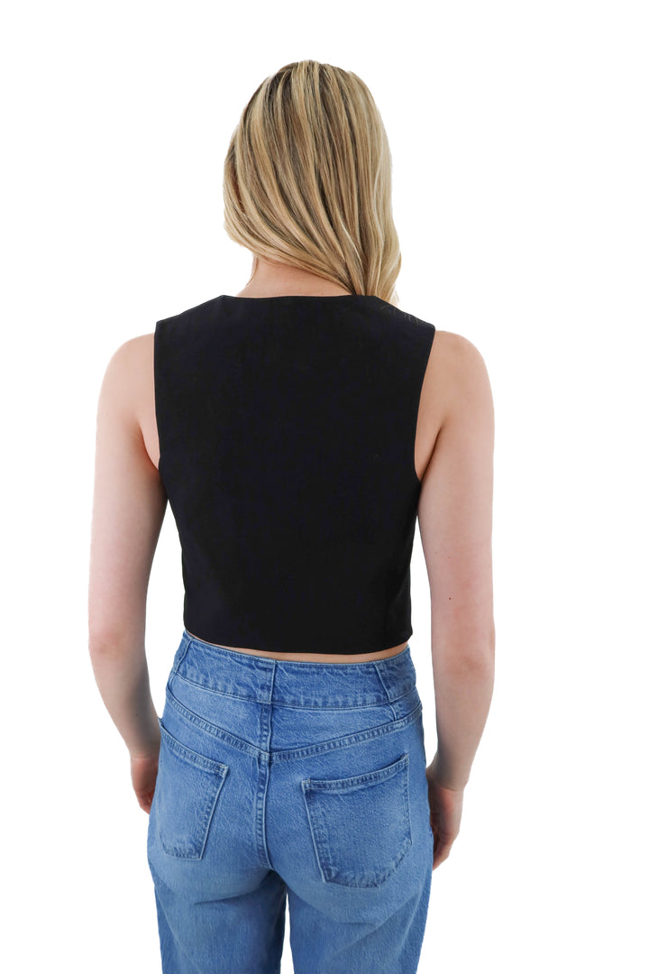 zara black mini vest (xs)