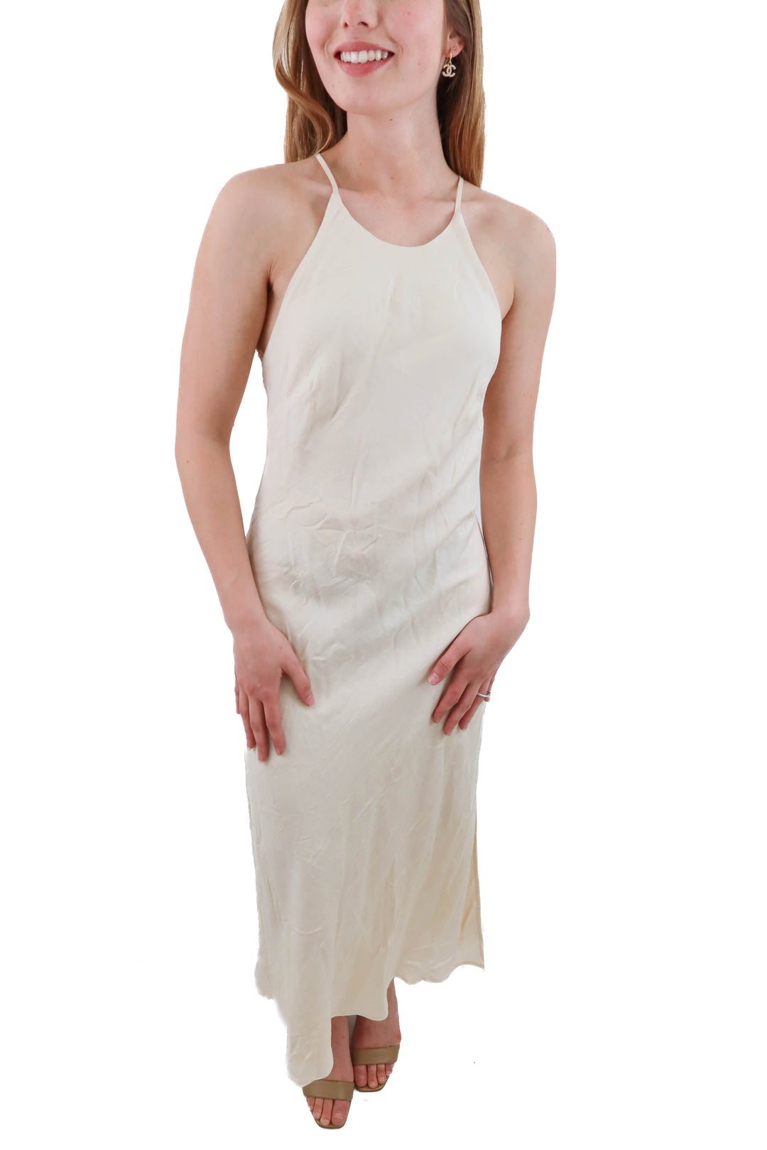 a new day cream halter dress NWT (xs; retail $35)