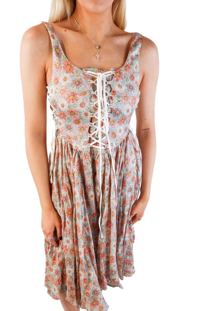 Comfort first classy always lace up daisy linen dress NWT (xs*)