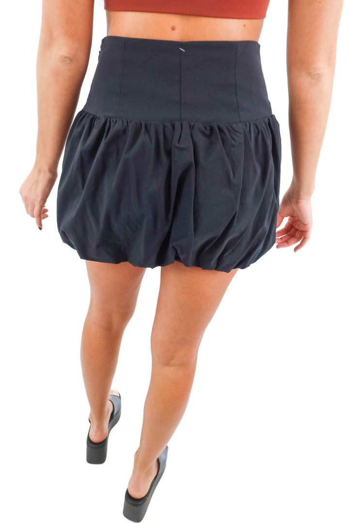 free people black bubble hem mini skirt (2; retail $50)