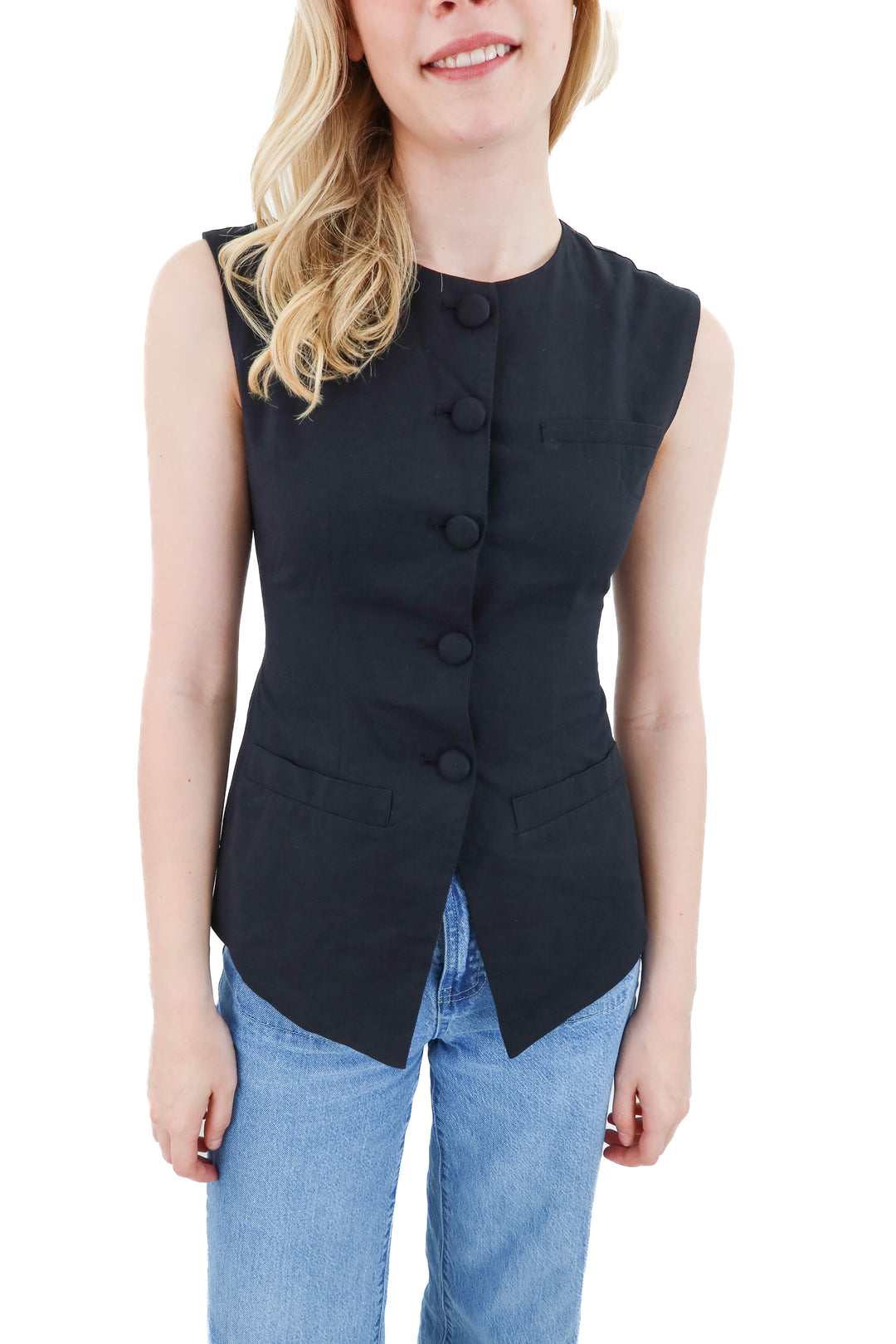future collective black linen vest (2)