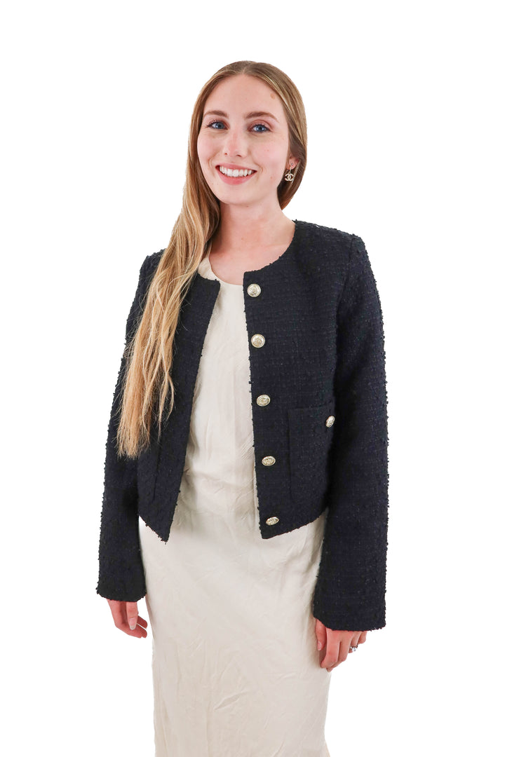 h&m black blazer with gold buttons NWT (xs)