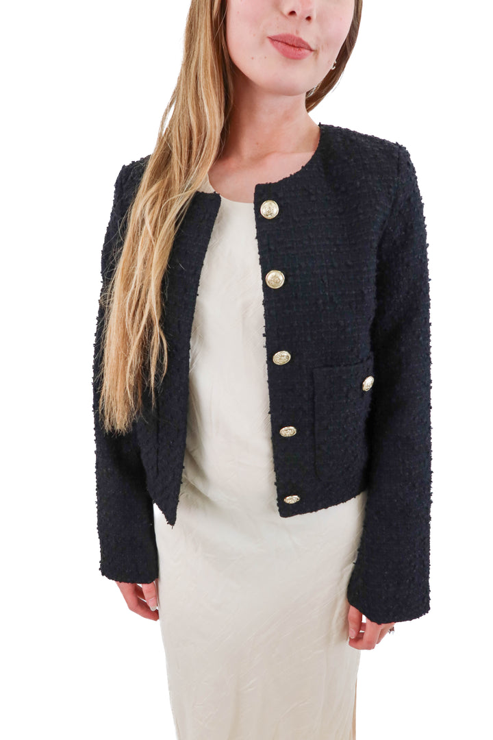 h&m black blazer with gold buttons NWT (xs)