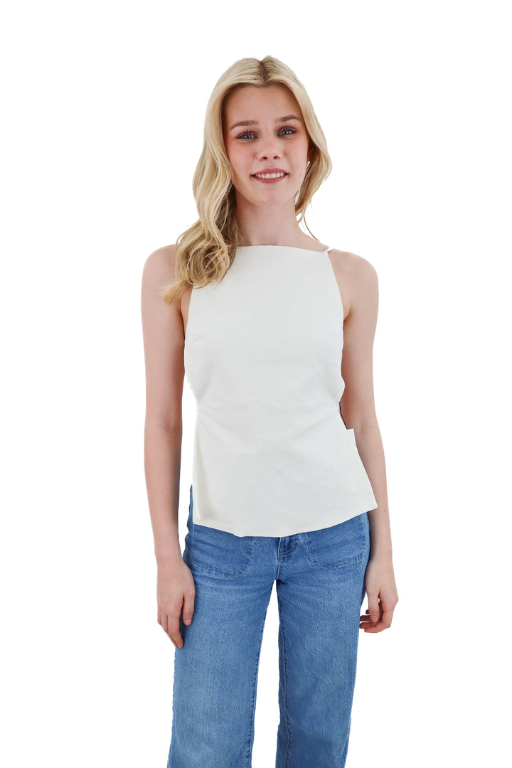 zara white open back tank NWT (xs)